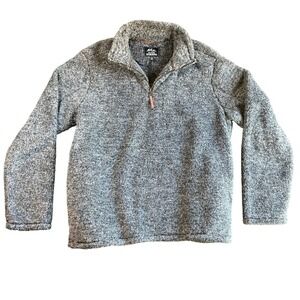 NWT Alpine Sherpa Mens XXL Quarter Zip Pullover‎ Fleece Sweater Gray Soft